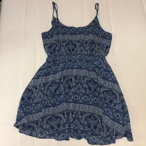 Blue Patterned Mini Dress